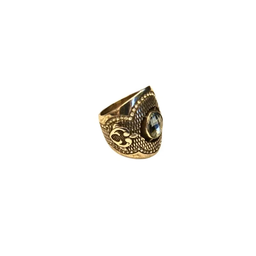 Brighton Love Padlock Cigar Band Ring Retired - Picture 6 of 10
